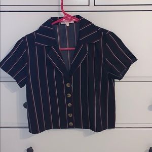 Lottie Moss Pacsun Buttoned Crop Top